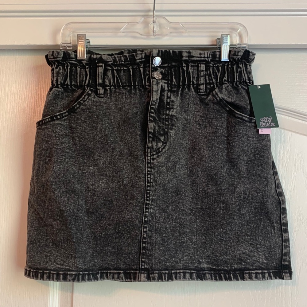 Wild Fable Black High Waist Denim Skirt